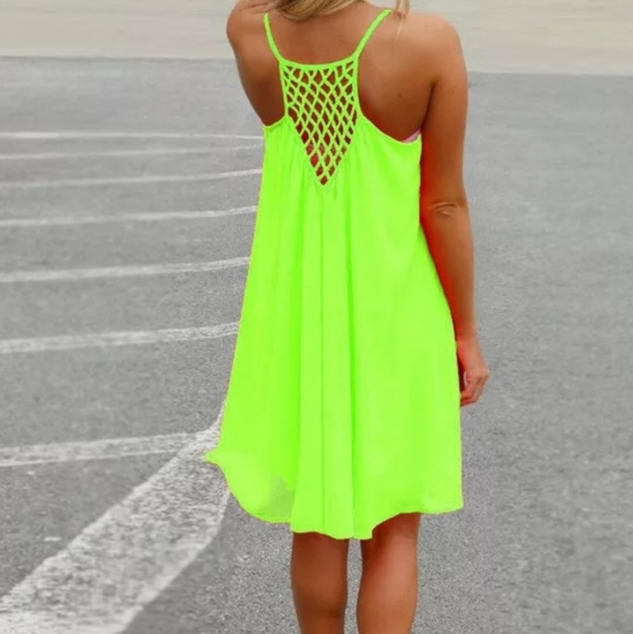 lime green swing dress